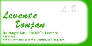 levente domjan business card